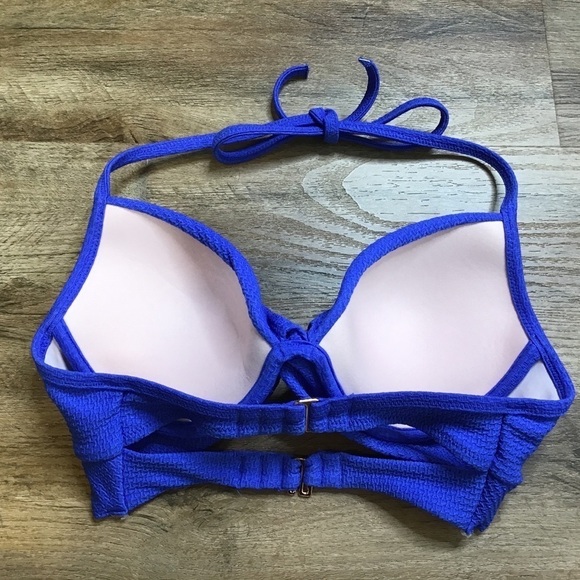 Shade Shop Bikini Top Size 34C Padded Push Up Blue Swimsuit Bathing Suit - Picture 8 of 15